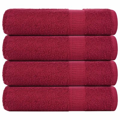 vidaXL Utierky na ruky FROGN 4 ks bordové 50x100 cm 360 g/m²