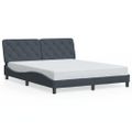 vidaXL Rám postele s LED bez matraca tmavosivý 160x200 cm zamat