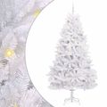 vidaXL Umelý Sklápací Vianočný Stromček Biela 240 cm PVC a oceľ