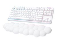 Klávesnica - bez numerickej klávesnice - podsvietenie - bezdrôtová - Bluetooth, 2,4 GHz - AZERTY - francúzska - klávesový spínač: Linear - biela