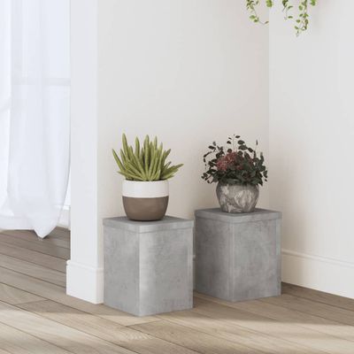 vidaXL Stojany na rastliny 2 ks betónovosivé 15x15x20 cm kompoz. drevo