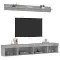 vidaXL 5-dielne TV nástenné skrinky s LED betónovo sivé kompozit.drevo