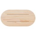 vidaXL Stolová doska, biela 60x30x2,5 cm, borovicový masív, oválna