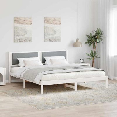 vidaXL Rám postele Svetlosivá 200 x 200 cm Masívne borovicové drevo