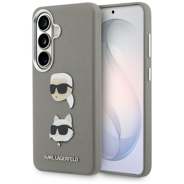 Puzdro Karl Lagerfeld Saffiano Double Heads Metal pre Samsung Galaxy S26 strieborná