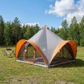 vidaXL Tipi stan Šedá a oranžová Pre 6 osôb Polyester a oceľ