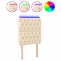 vidaXL Čelo postele s LED krémové 80x7x118/128 cm látka