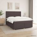vidaXL Posteľ boxspring s matracom Tmavohnedá 160 x 200 cm Látka