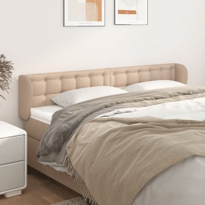 vidaXL Čelo postele so záhybmi kapučínové 163x23x78/88 cm umelá koža