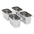 vidaXL Gastronádoby 4 ks, GN 1/4, 150 mm, nehrdzavejúca oceľ