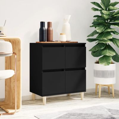 vidaXL Komoda čierna 60x35x70 cm spracované drevo