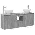 vidaXL Set kabinetov do kúpeľne 3 ks Sivý Sonoma 49,5 x 35 x 63 cm