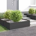vidaXL Obrubník trávnika 4 ks 100 x 60 x 35 cm Oceľ Čierna