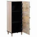 vidaXL Highboard Biela 40 x 33 x 110 cm mangový masív