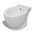 Biela keramická toaleta a bidet