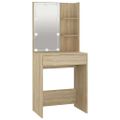 vidaXL Toaletný stolík s LED dub sonoma 60x40x140 cm
