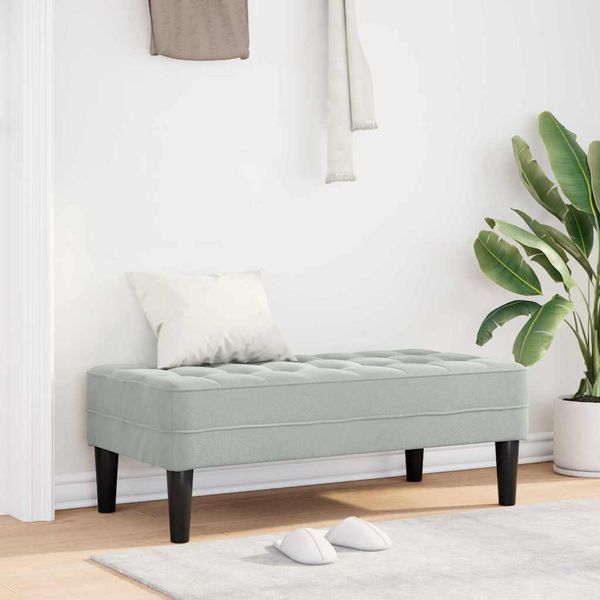 vidaXL lavička s vankúšom Svetlosivá 113 x 57 x 39 cm Zamat