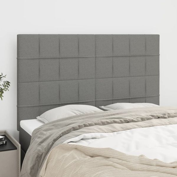vidaXL Čelo postele tmavosivé 144x5x118/128 cm látkové