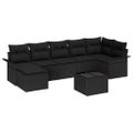 vidaXL Súprava záhradných pohoviek 8 ks Čierna polyratan