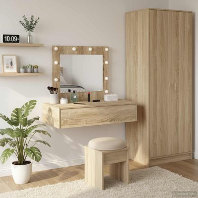 vidaXL Toaletný stolík Hnedá 83 x 40 x 70 cm Kompozitné drevo