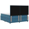 vidaXL Posteľ boxspring s matracom Modrá 200 x 200 cm Zamat