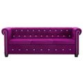 vidaXL 3-miestna pohovka Chesterfield, zamat 199x75x72 cm, fialová