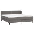 vidaXL Boxspring posteľ s matracom sivá 160x200 cm umelá koža