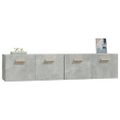 vidaXL Nástenné skrinky 2ks betónovosivé 80x35x36,5cm spracované drevo