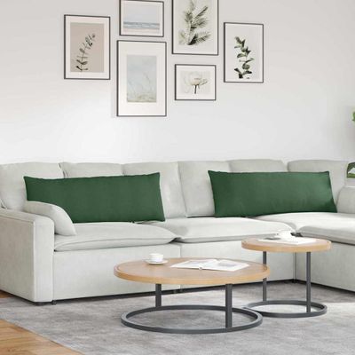 vidaXL Vankúše na pohovku 2 pcs Tmavozelená 120 x 40 cm