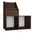 vidaXL Stojan na detské časopisy, tmavý dub 71x30x78,5 cm