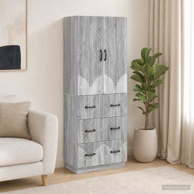 vidaXL Sada skríň 2 ks 66 x 34,5 x 87 cm Kompozitné drevo Sivý Sonoma