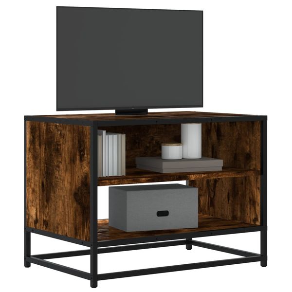 vidaXL TV skrinka dymový dub 61x40x46 cm kompozitné drevo a kov