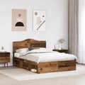 vidaXL Rám postele Staré drevo 150 x 200 cm Masívne borovicové drevo