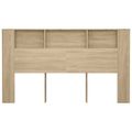 vidaXL Čelo postele so skrinkou biele a dub sonoma 180x18,5x104,5 cm