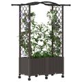 vidaXL Vyvýšený záhon s mriežkou a strechou Hnedá 125 x 40 x 144 cm PP