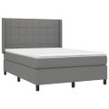 vidaXL Boxspring posteľ s matracom tmavosivá 140x200 cm látka