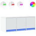 vidaXL TV stolík s LED biely 97x34x40 cm kompozitné drevo
