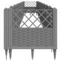 vidaXL Záhradný kvetináč s kolíkmi bledosivý 363,5x43,5x43,5 cm PP