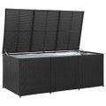 vidaXL Záhradný úložný box čierny 180x90x70 cm polyratanový