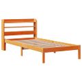 vidaXL Posteľný rám s čelom voskovo hnedý 75x190 cm borovicový masív