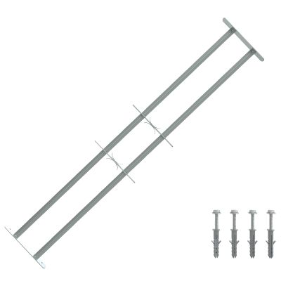 vidaXL Bezpečnostná mreža na okná s 2 priečkami 3 pcs 930-1740 mm