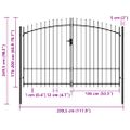 vidaXL Plotová brána Woerden s dvojitými dverami a hrotovým vrchom 299,5x249,5 cm