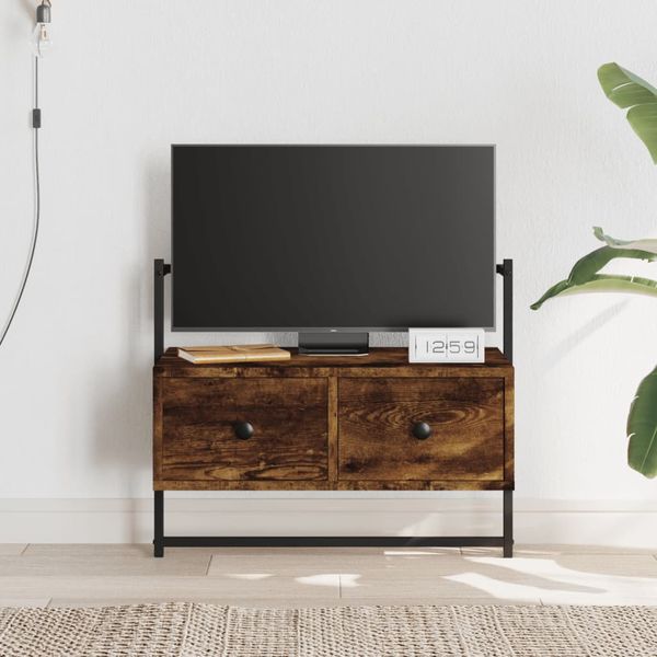 vidaXL TV skrinka nástenná dymový dub 60,5x30x51 cm kompozitné drevo