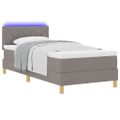 vidaXL LED box s pružinami s čelnou doskou Sivohnedá 90 x 190 cm látka