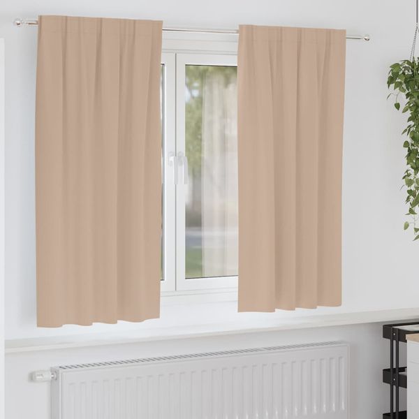 vidaXL Záclony na zatemnenie s krúžkami 2 pcs Sivohnedá 175 x 140 cm