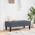 vidaXL lavička s vankúšom Tmavo šedá 113 x 57 x 39 cm Zamat