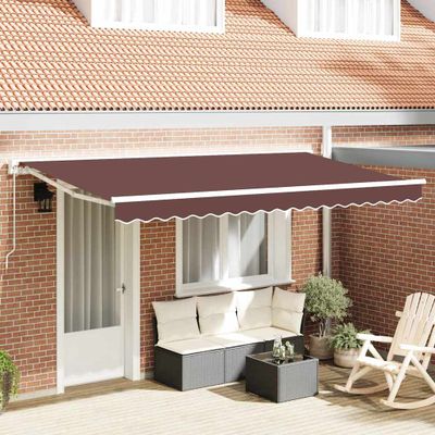 vidaXL Rám markízy Hnedá 400 x 200 cm Polyester s PU povrchom