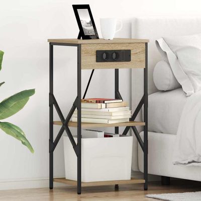 vidaXL Nočný stolík 2 pcs Sonoma dub 41 x 31 x 76 cm Kompozitné drevo