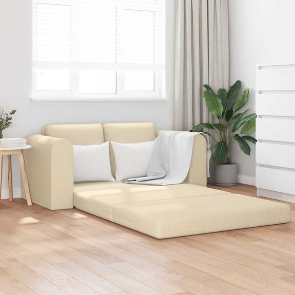 vidaXL Rozkladacia posteľ 60cm Krémová látka