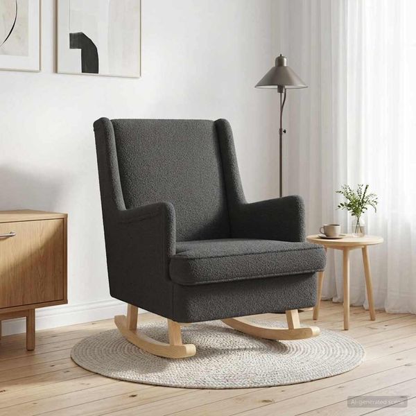 vidaXL Hojdacie kreslo Tmavosivá 62 x 80 x 85 cm Bouclé